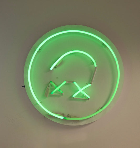 GREEN NEON SMILE FACE $2,800 - ARTBYMRNICE