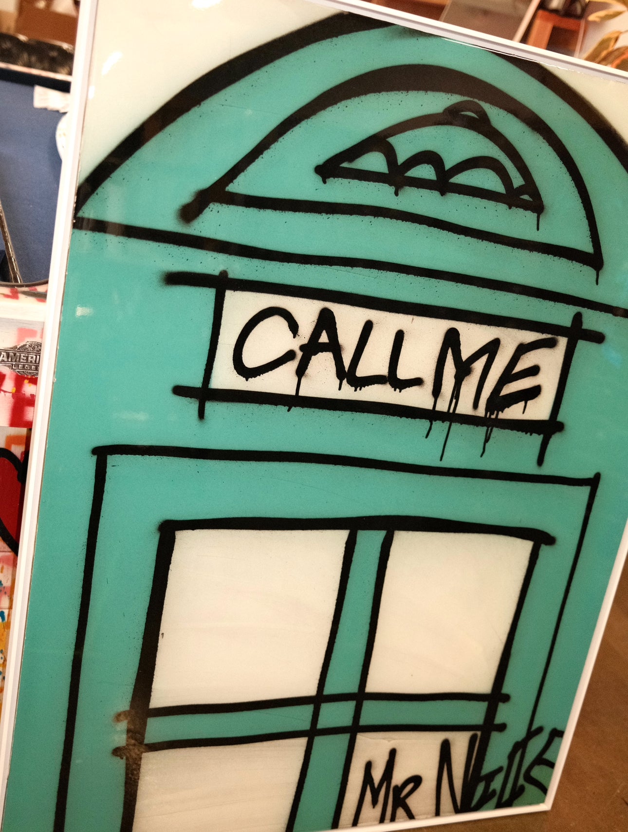 FRAMED BLUE CALL ME $3,200 - ARTBYMRNICE