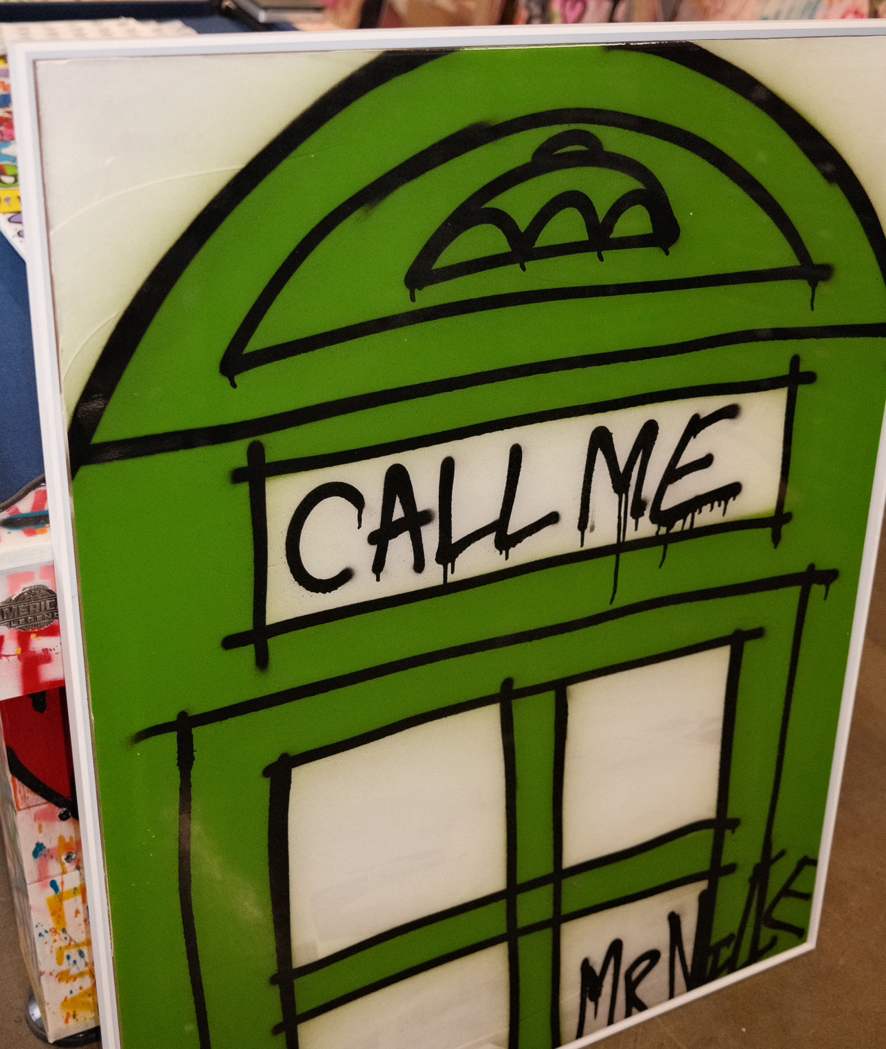 FRAMED GREEN CALL ME $3,200 - ARTBYMRNICE