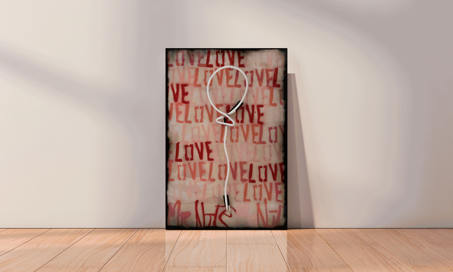 LOVE PINK WITH NEON BALLOON $3700 - ARTBYMRNICE
