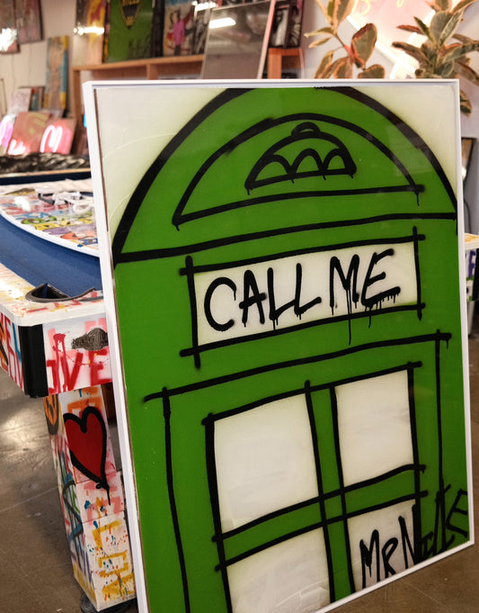 FRAMED GREEN CALL ME $3,200 - ARTBYMRNICE